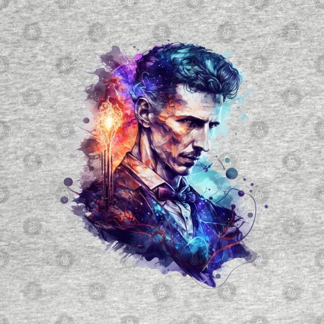 Nikola Tesla-inspired design, by Buff Geeks Art